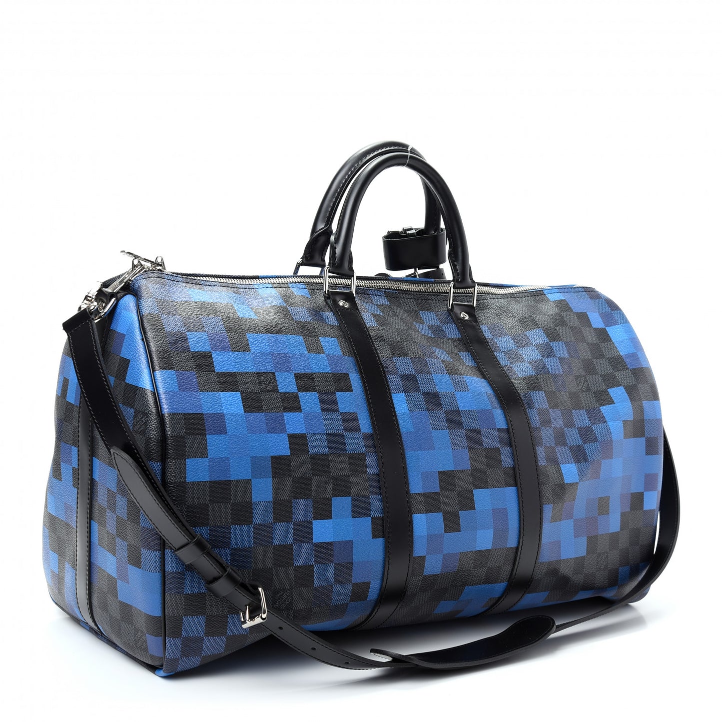 Damier Graphite Pixel Keepall Bandouliere 50 Blue