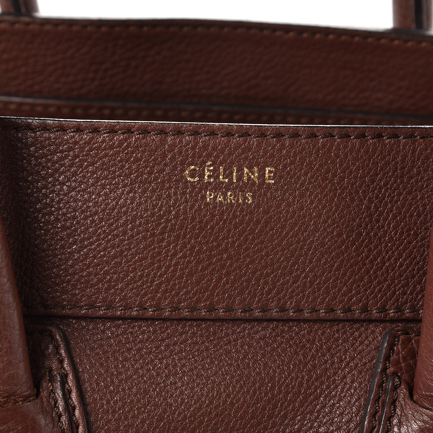 Celine Pebbled Calfskin Mini Luggage Chocolate 12 of 12
