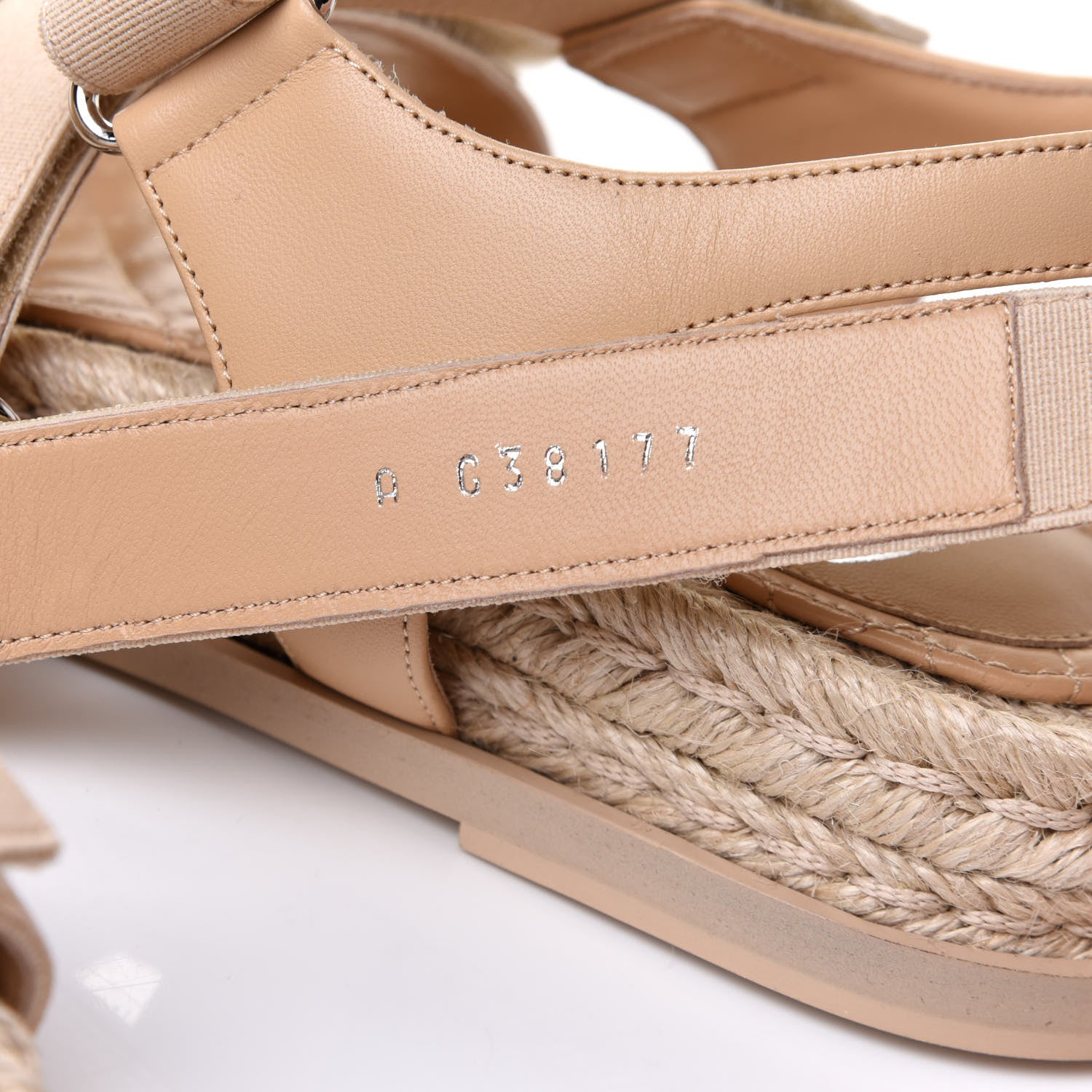 Chanel Stretch Fabric Lambskin CC Flat Sandals 38 Beige 8 of 9