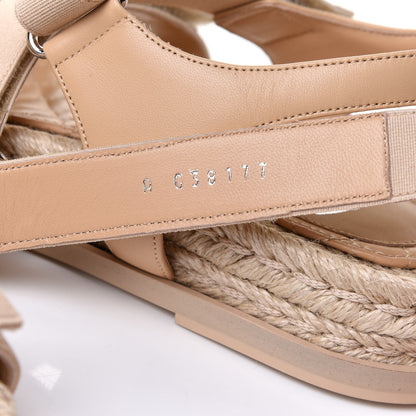 Chanel Stretch Fabric Lambskin CC Flat Sandals 38 Beige 8 of 9