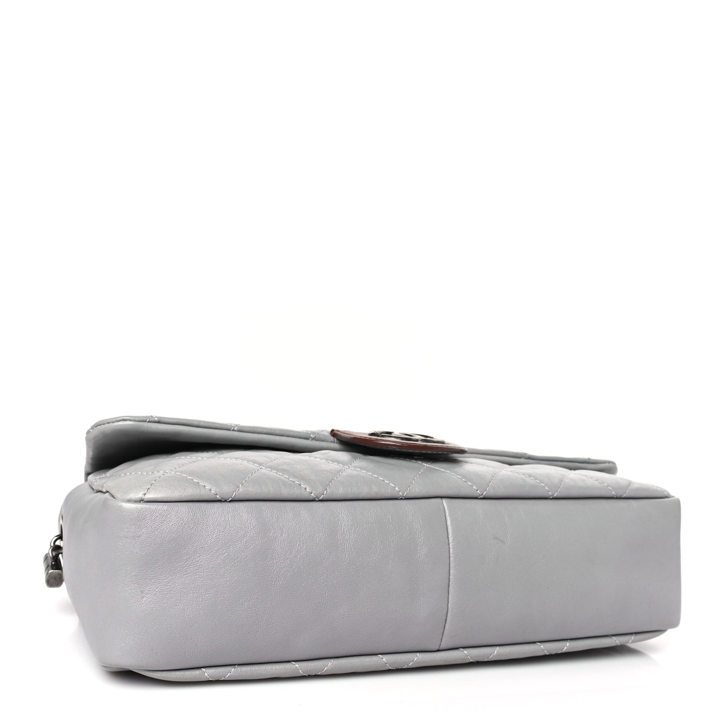 Calfskin Large Country Chic Flap Grey
