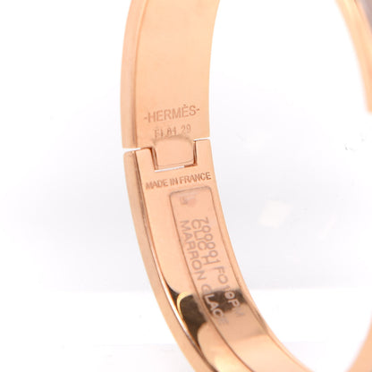 Hermes Enamel Clic Clac H Narrow Bracelet PM Marron Glace 4 of 6