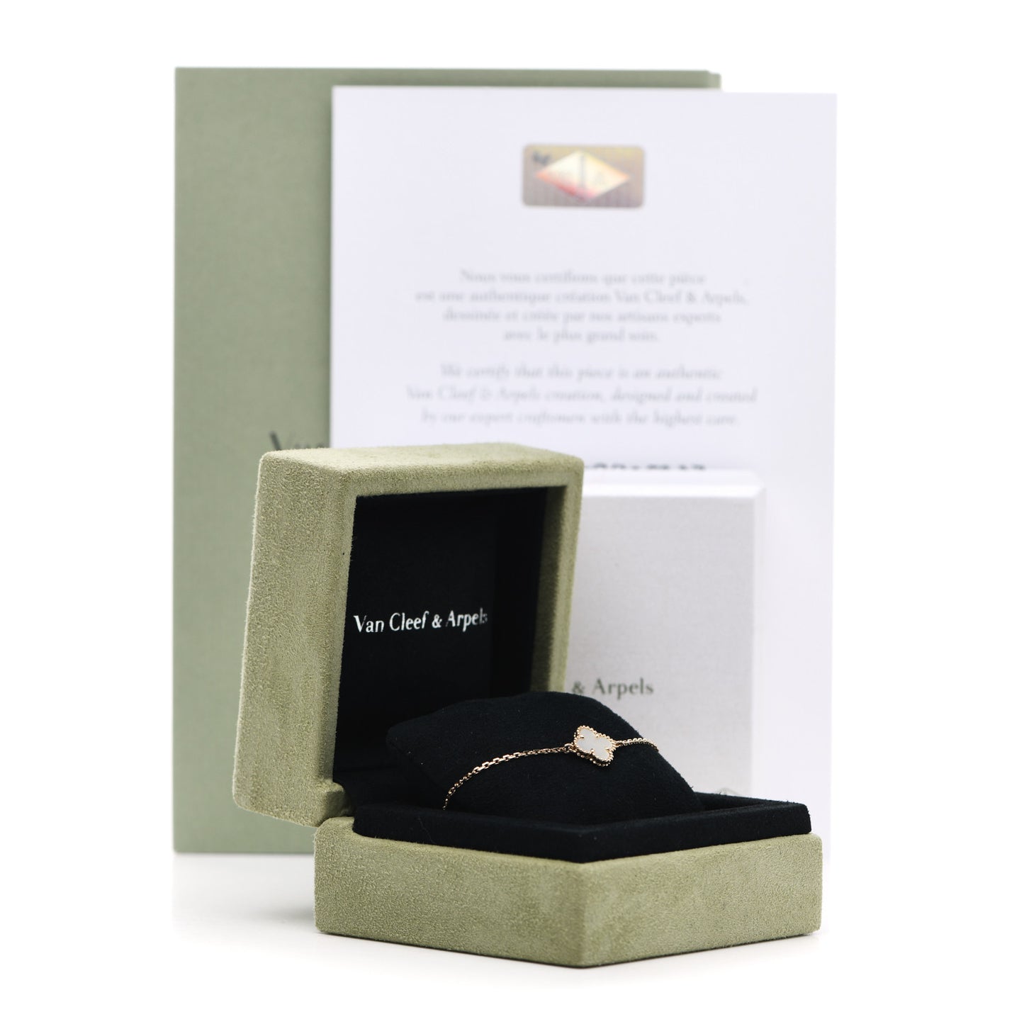 18K Yellow Gold Mother of Pearl Sweet Alhambra Bracelet