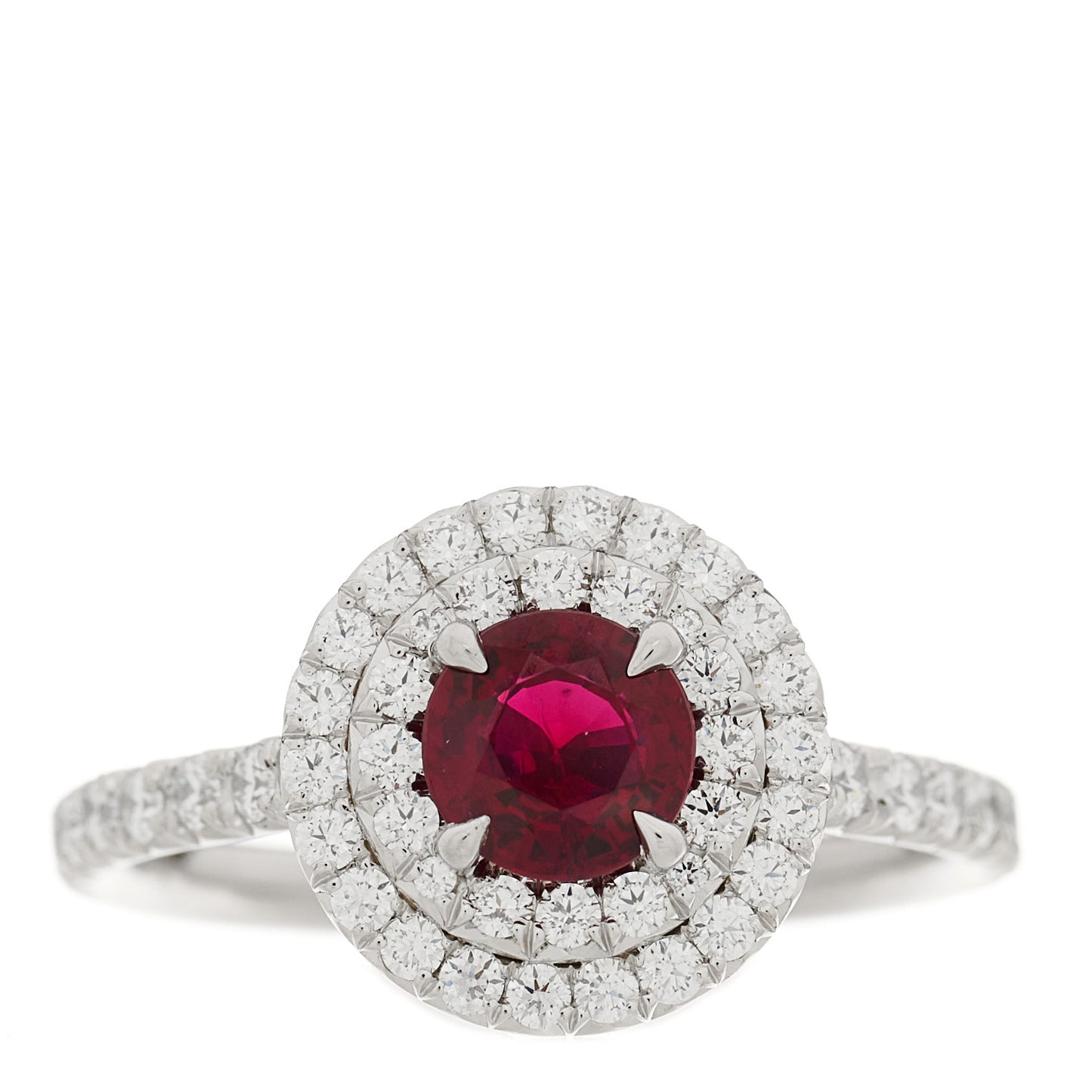 Platinum Diamond Ruby Soleste Ring 53 6.25