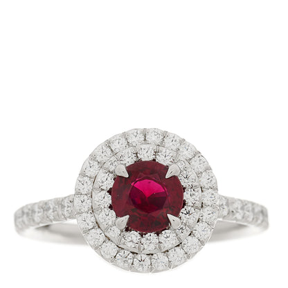 Tiffany Platinum Diamond Ruby Soleste Ring 53 6.25 1 of 7
