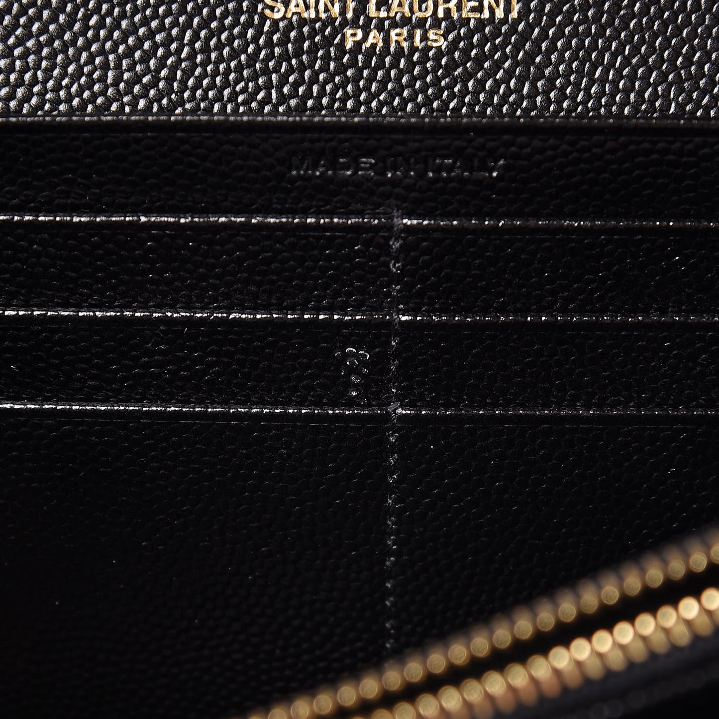 Grain De Poudre Matelasse Chevron Monogram Flap Wallet Black