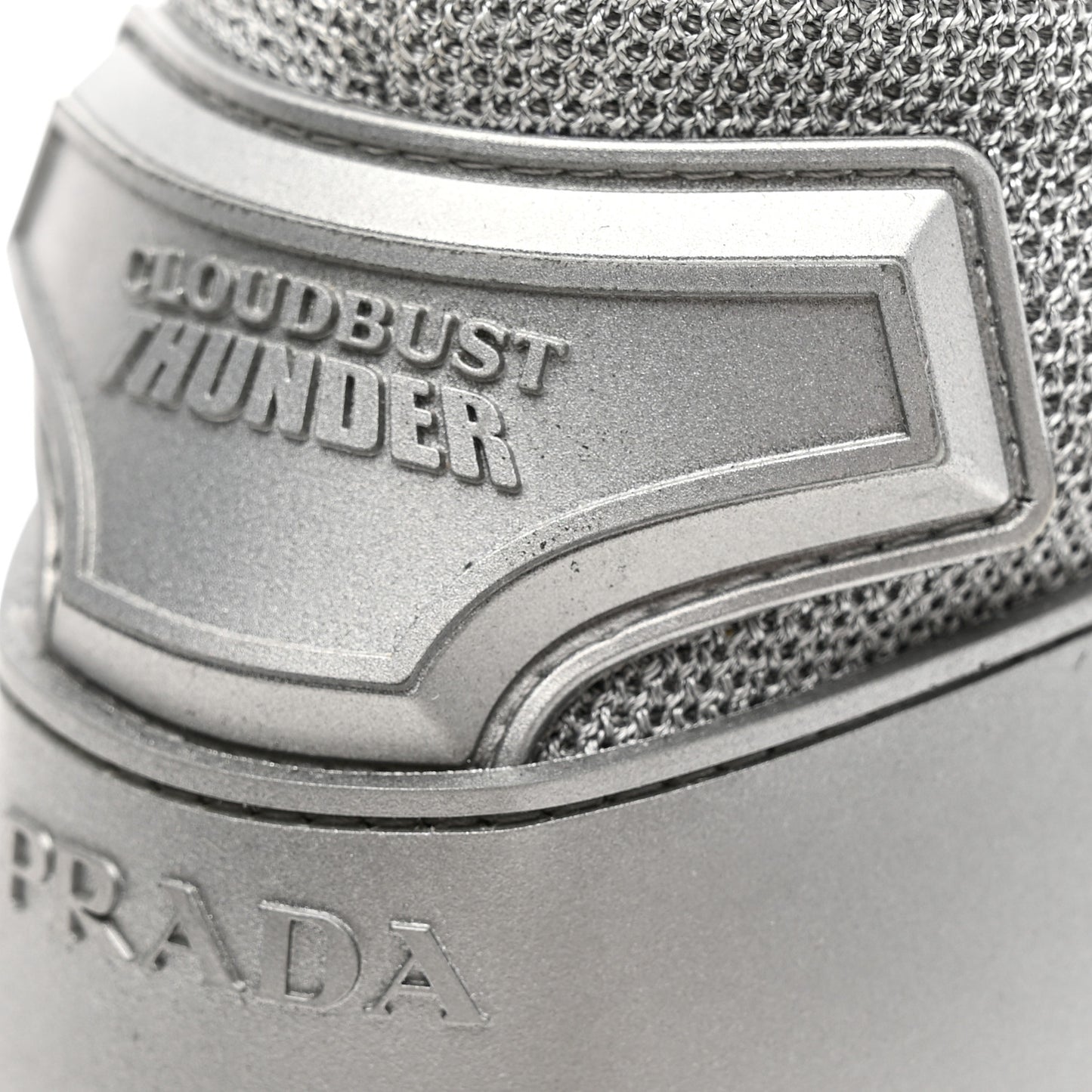 Rubber Technical Knit Fabric Cloudbust Thunder Sneakers 40 Argento