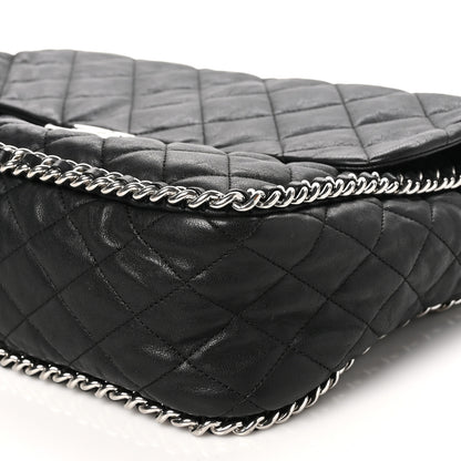 Chanel Washed Lambskin Quilted Maxi Chain Around Flap Black 10 of 10