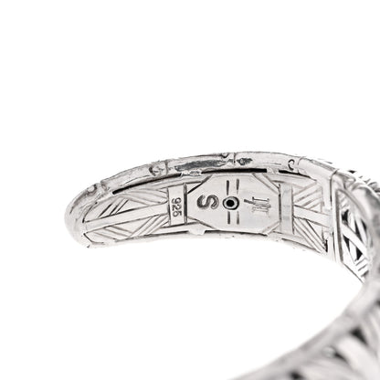 John Hardy Sterling Silver Bamboo Basketweave Hinged Cuff Bracelet 3 of 4