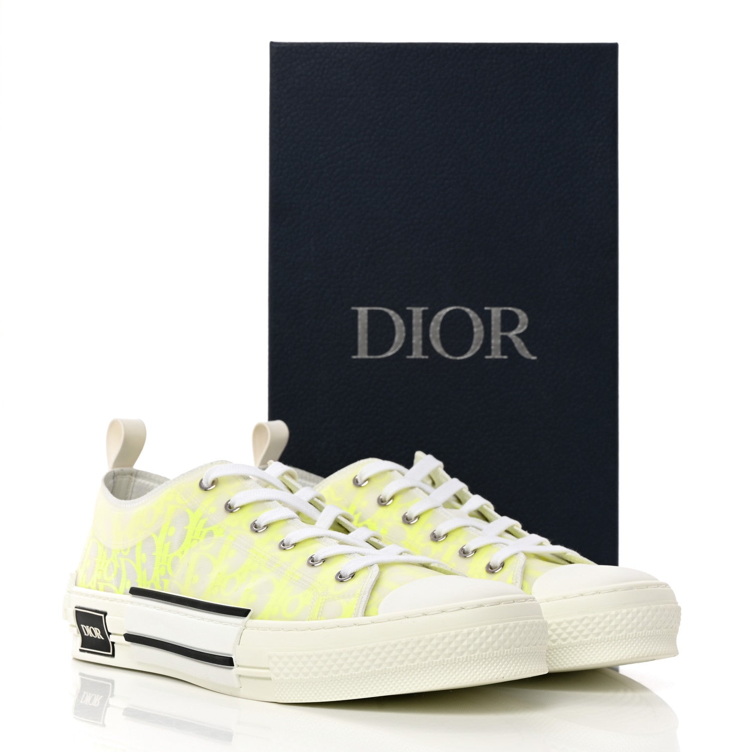 Christian Dior Technical Canvas Oblique Mens B23 Low Top Sneakers 45 Yellow 15 of 15