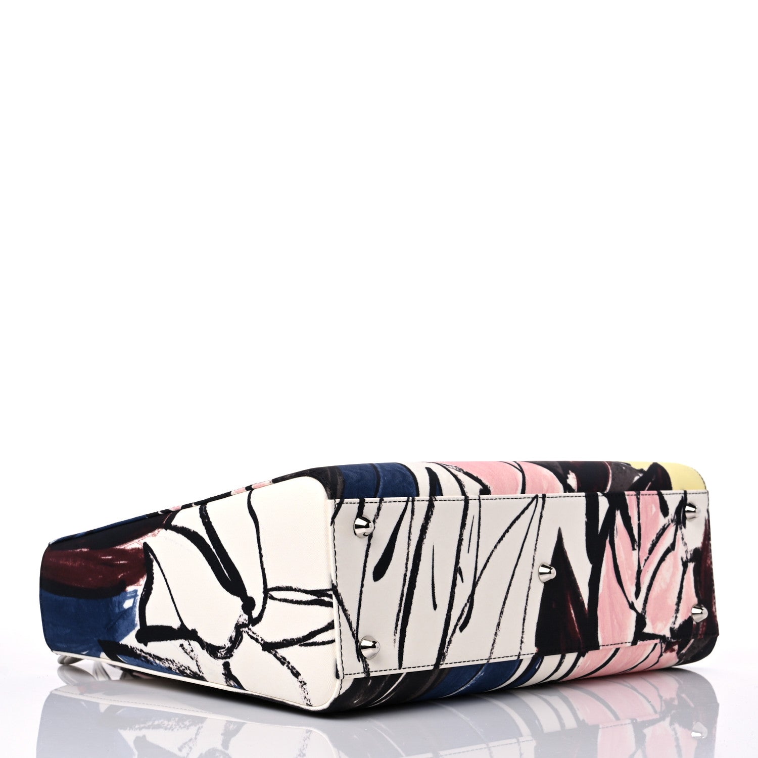 Christian Dior Canvas Graffiti Floral Printed Large Lady Dior Multicolor 4 of 9