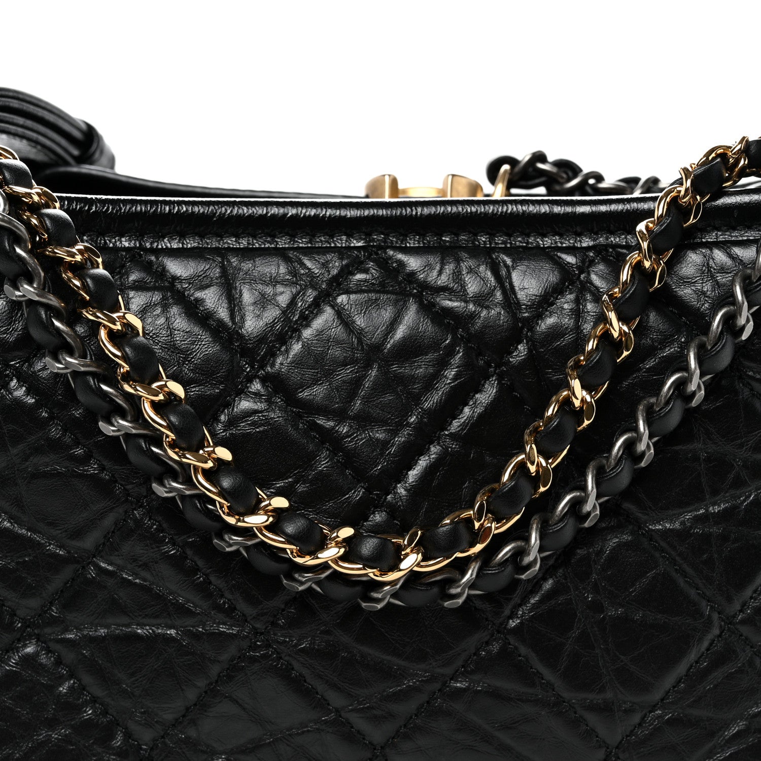 Chanel Aged Calfskin Quilted Small Gabrielle Hobo Black 8 of 11