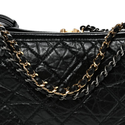 Chanel Aged Calfskin Quilted Small Gabrielle Hobo Black 8 of 11