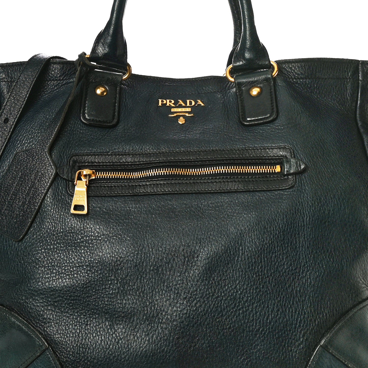 Prada Vitello Daino Shopping Tote Blue 7 of 19