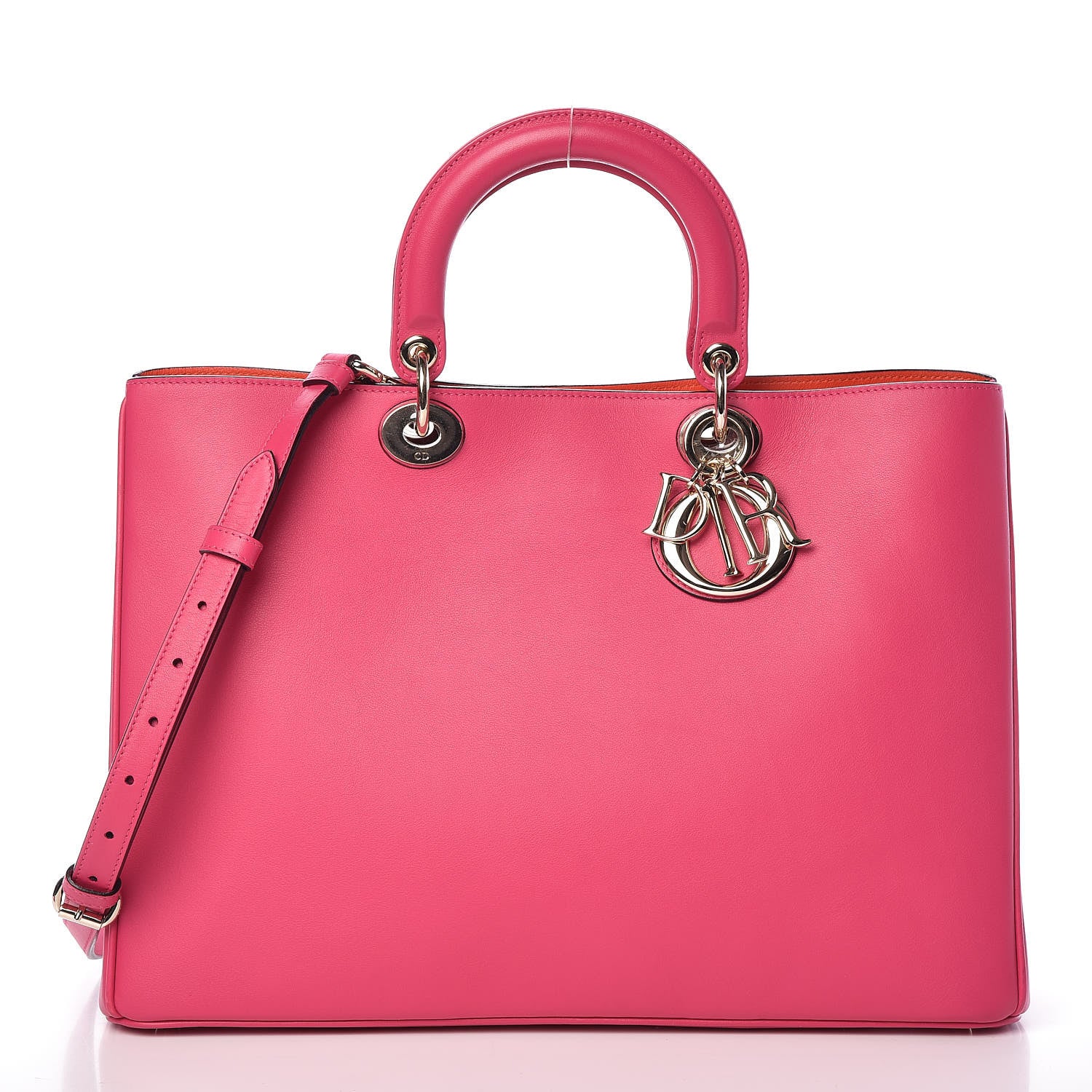 Christian Dior Smooth Calfskin Large Diorissimo Tote Fuchsia 3 of 9