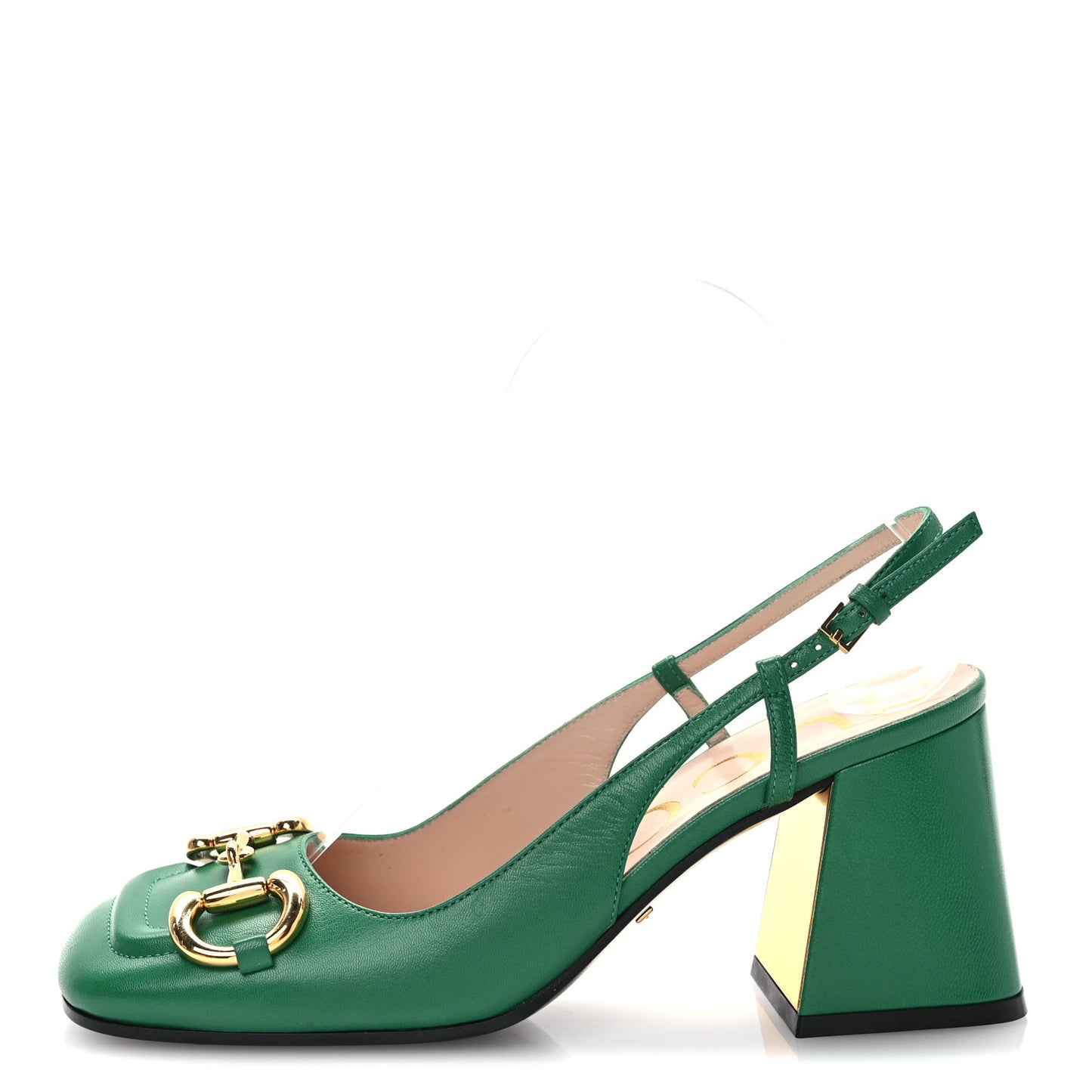 Malaga Kid Horsebit 75mm Slingback Pumps 36 New Shamarock