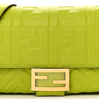 Fendi Nappa FF 1974 Embossed Baguette Wasabi 8 of 11