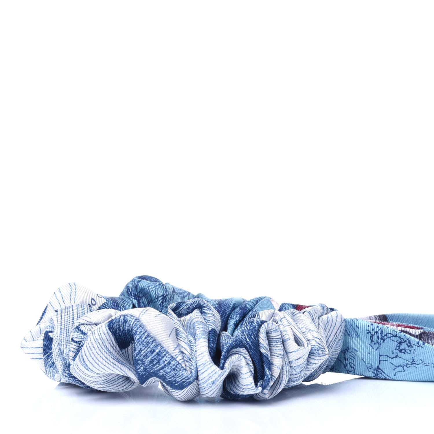 Hermes Silk Twilly Scrunchie Blue 5 of 6