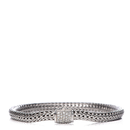 John Hardy Sterling Silver Diamond 5mm Classic Chain Bracelet 1 of 4