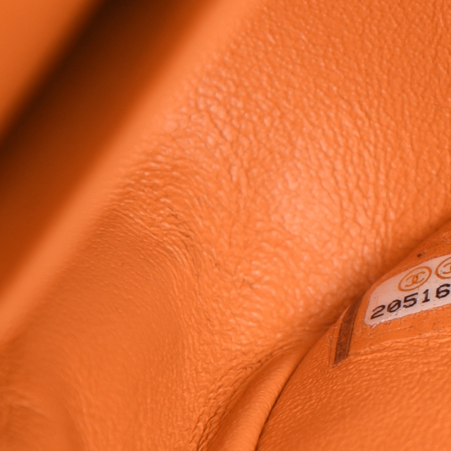 Patent Quilted Medium Double Flap Orange
