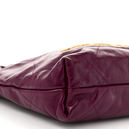 Chanel Shiny Calfskin Quilted Mini Chanel 22 Dark Purple 9 of 10