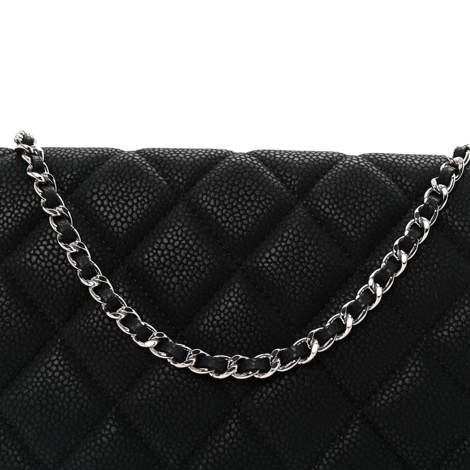 Chanel Iridescent Caviar Quilted Clutch With Chain Flap Black 8 of 10