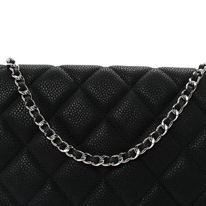 Chanel Iridescent Caviar Quilted Clutch With Chain Flap Black 8 of 10
