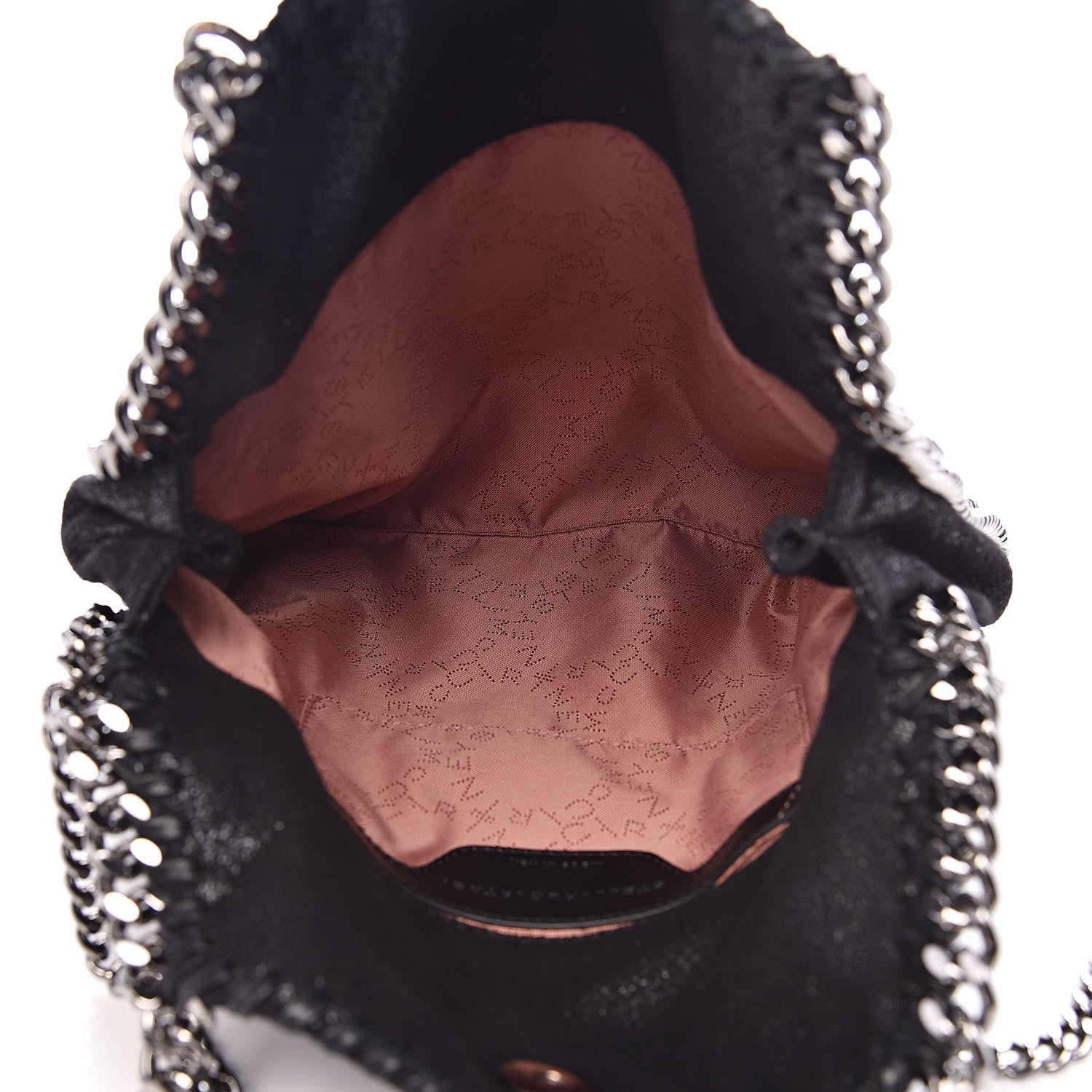 Stella McCartney Shaggy Deer Embroidered Palm Tree Mini Falabella Tote Black 5 of 10
