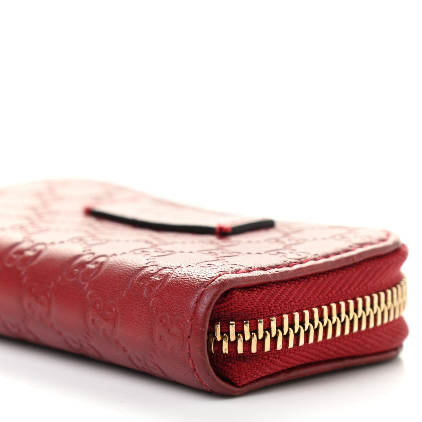 Microguccissima Zip Around Card Case Red