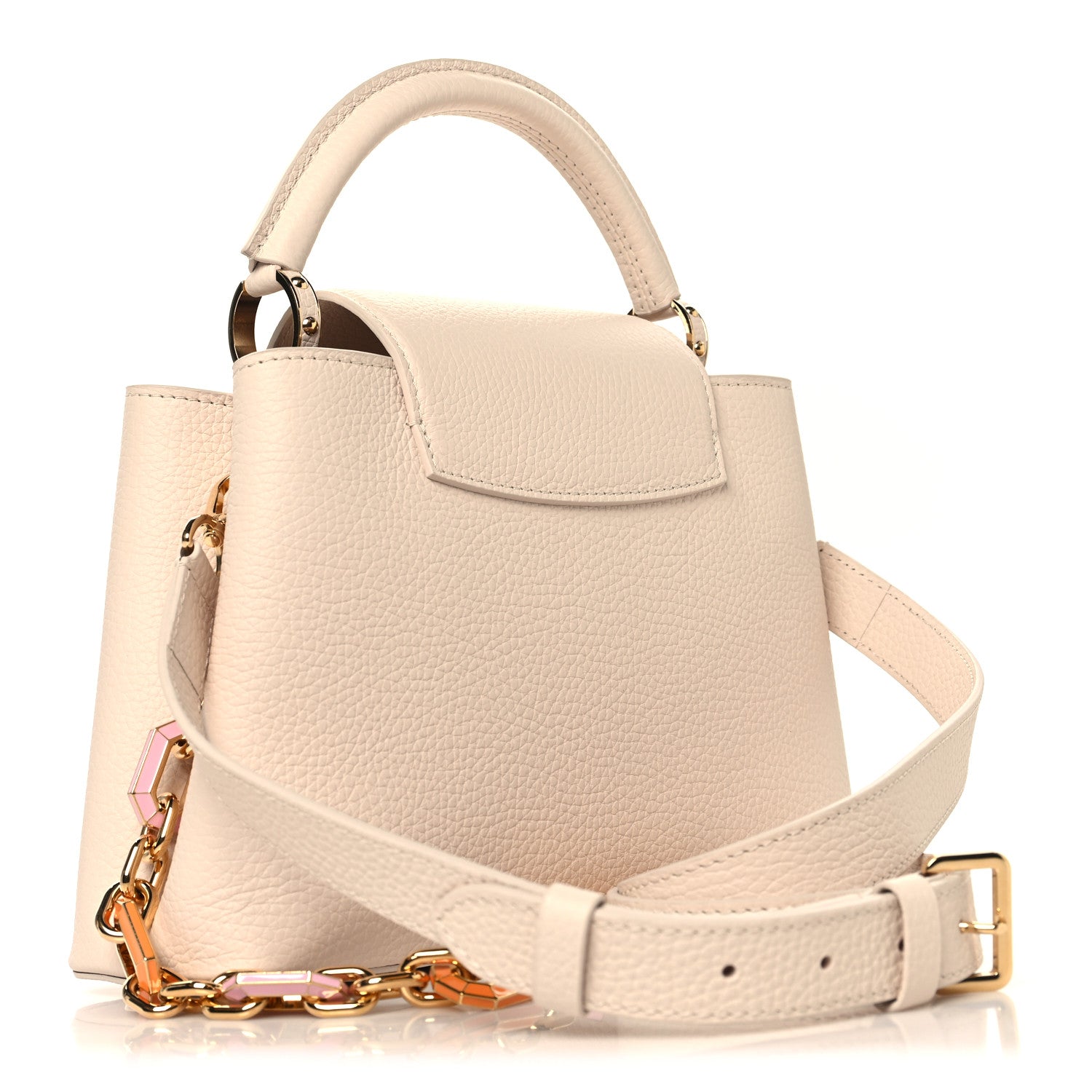 Louis Vuitton Taurillon Enamel Chain Capucines BB Quartz 3 of 9