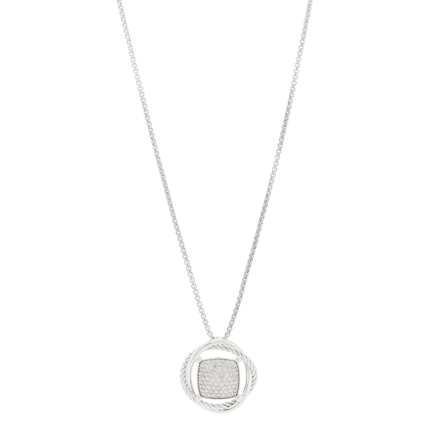 Sterling Silver Diamond 25mm Infinity Pendant Necklace
