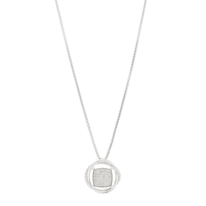 David Yurman Sterling Silver Diamond 25mm Infinity Pendant Necklace 1 of 5