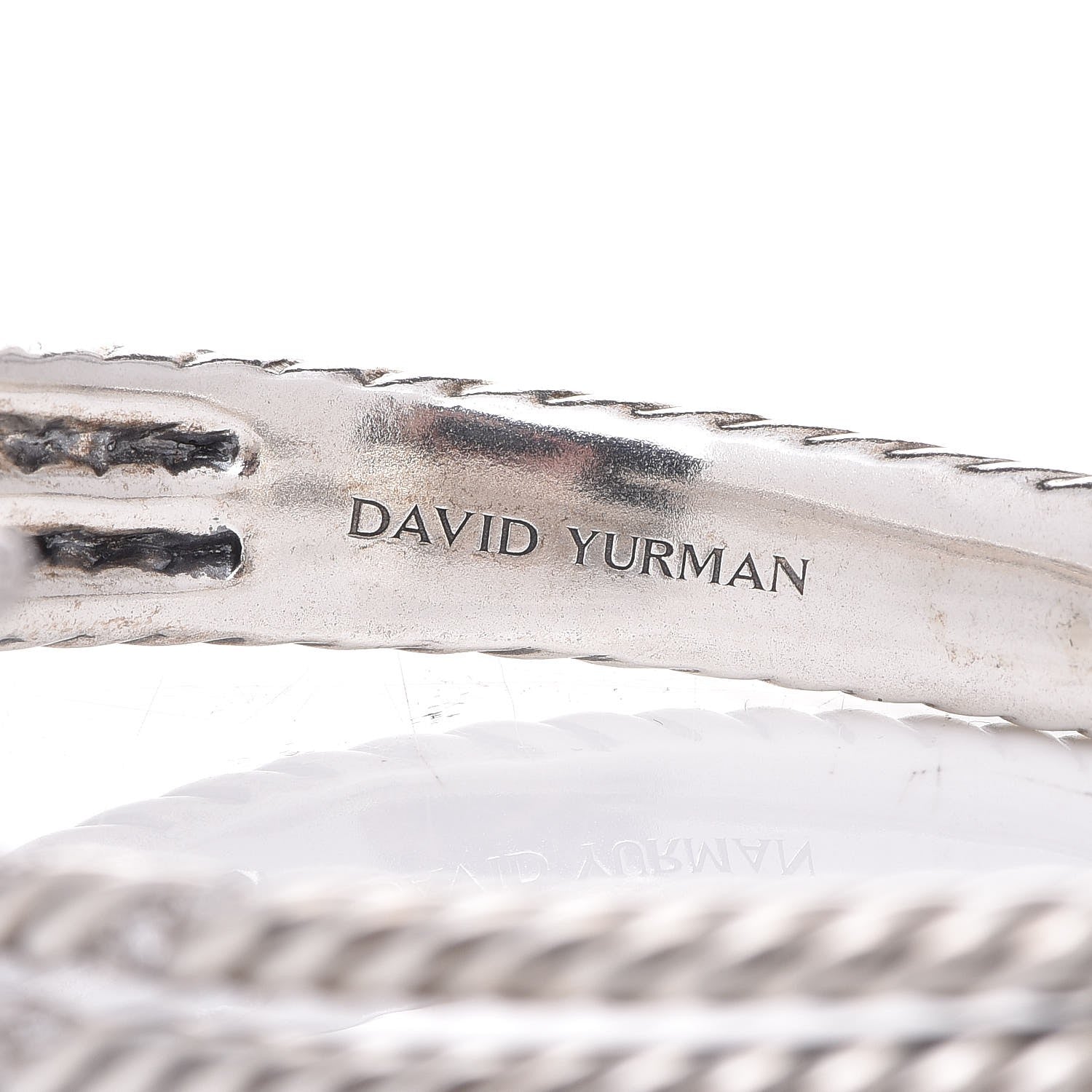 David Yurman Sterling Silver Diamond 3-Row Open Willow Bracelet 5 of 6