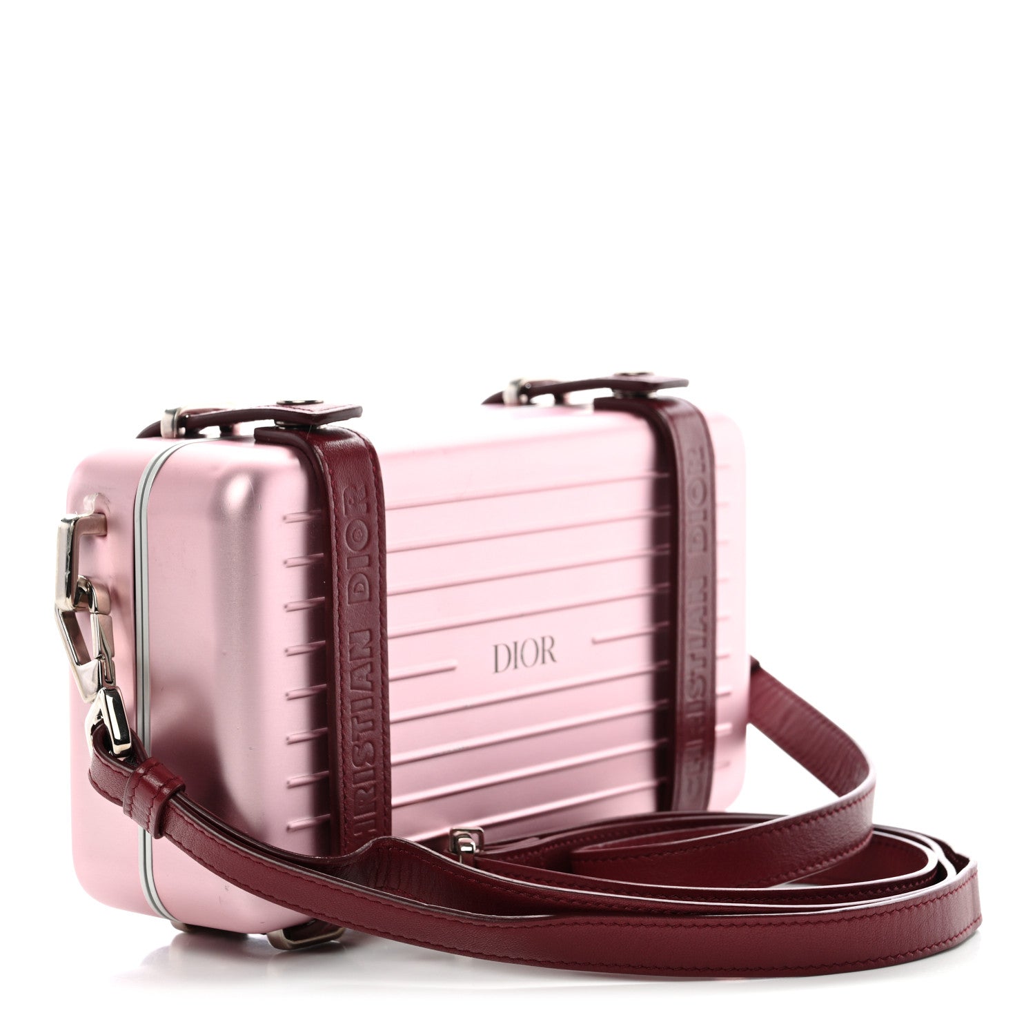 Christian Dior X RIMOWA Aluminum Personal Clutch On Strap Rose