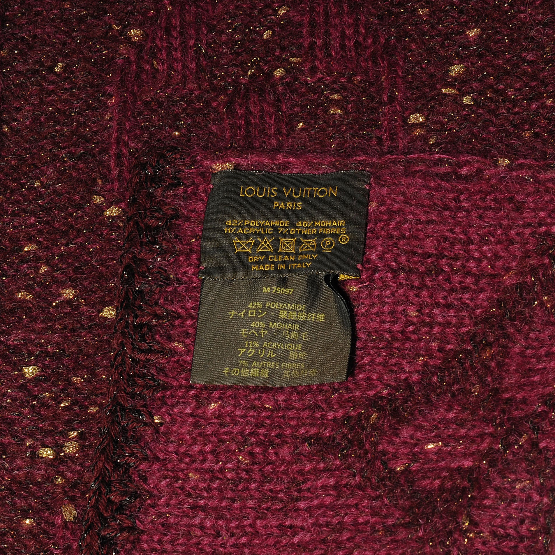 Louis Vuitton Monogram Sunset Mohair Scarf Prune 3 of 4