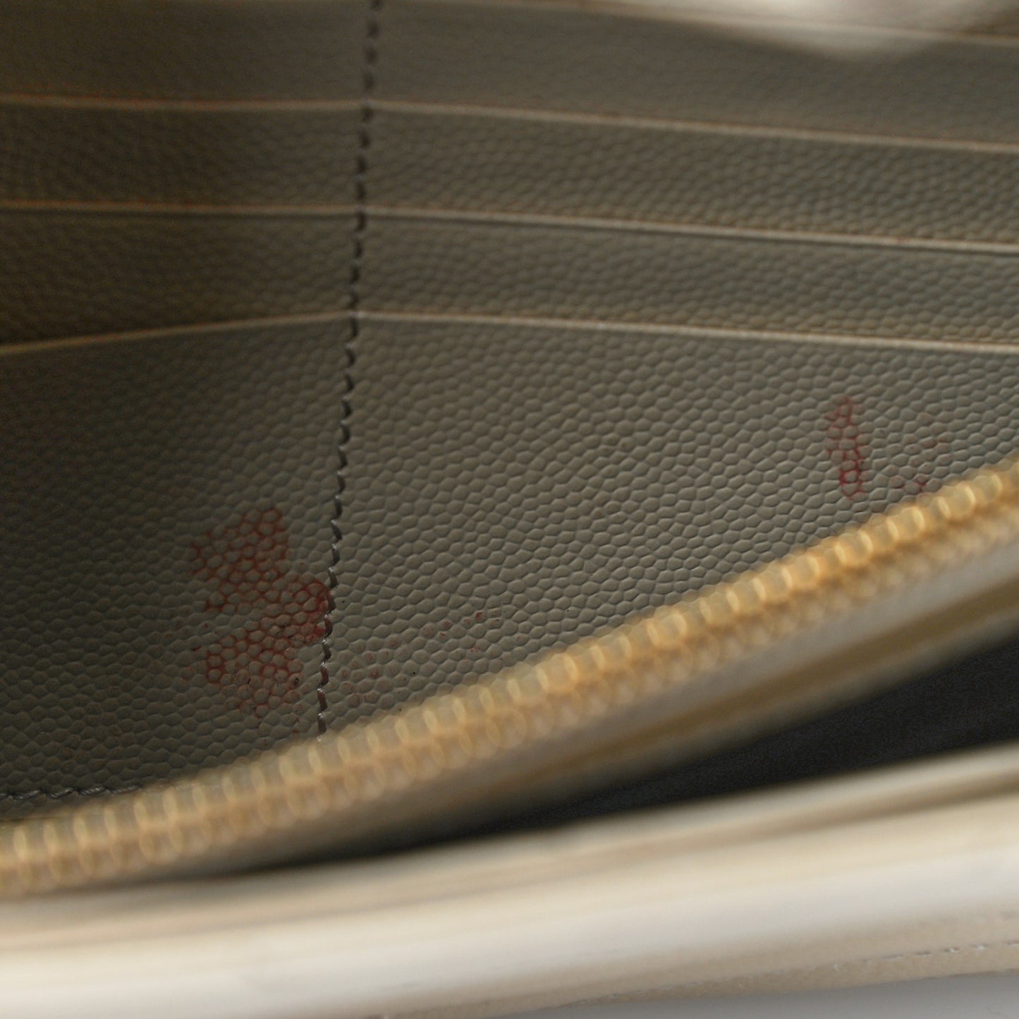 Grain De Poudre Matelasse Chevron Monogram Chain Wallet Dark Latte