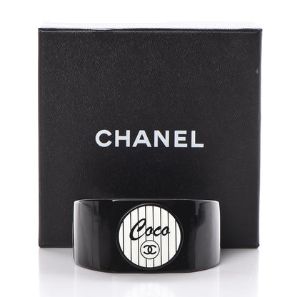 Chanel Resin Coco Cuff Black White 6 of 6