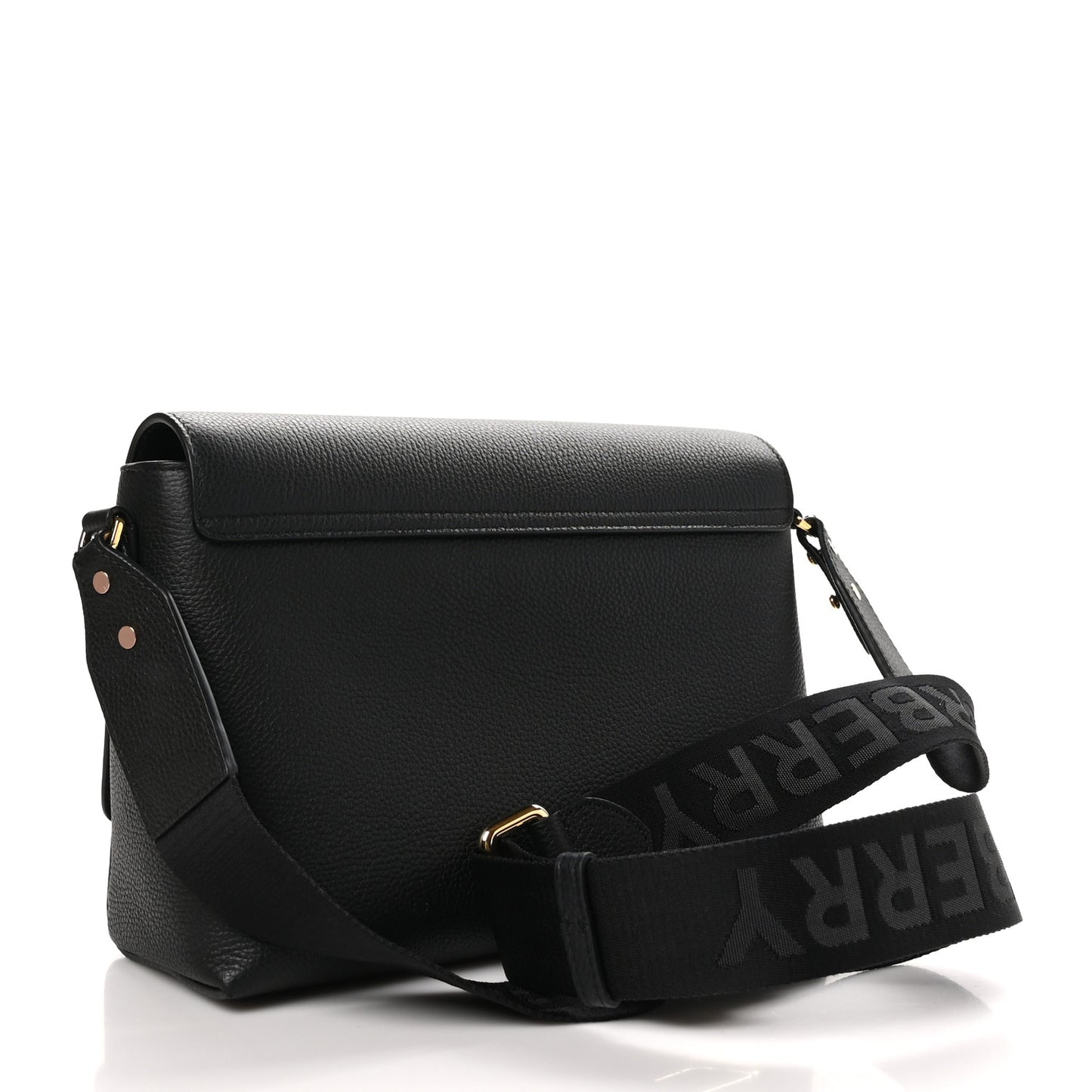 Grainy Calfskin Vintage Check Note Crossbody Bag Black