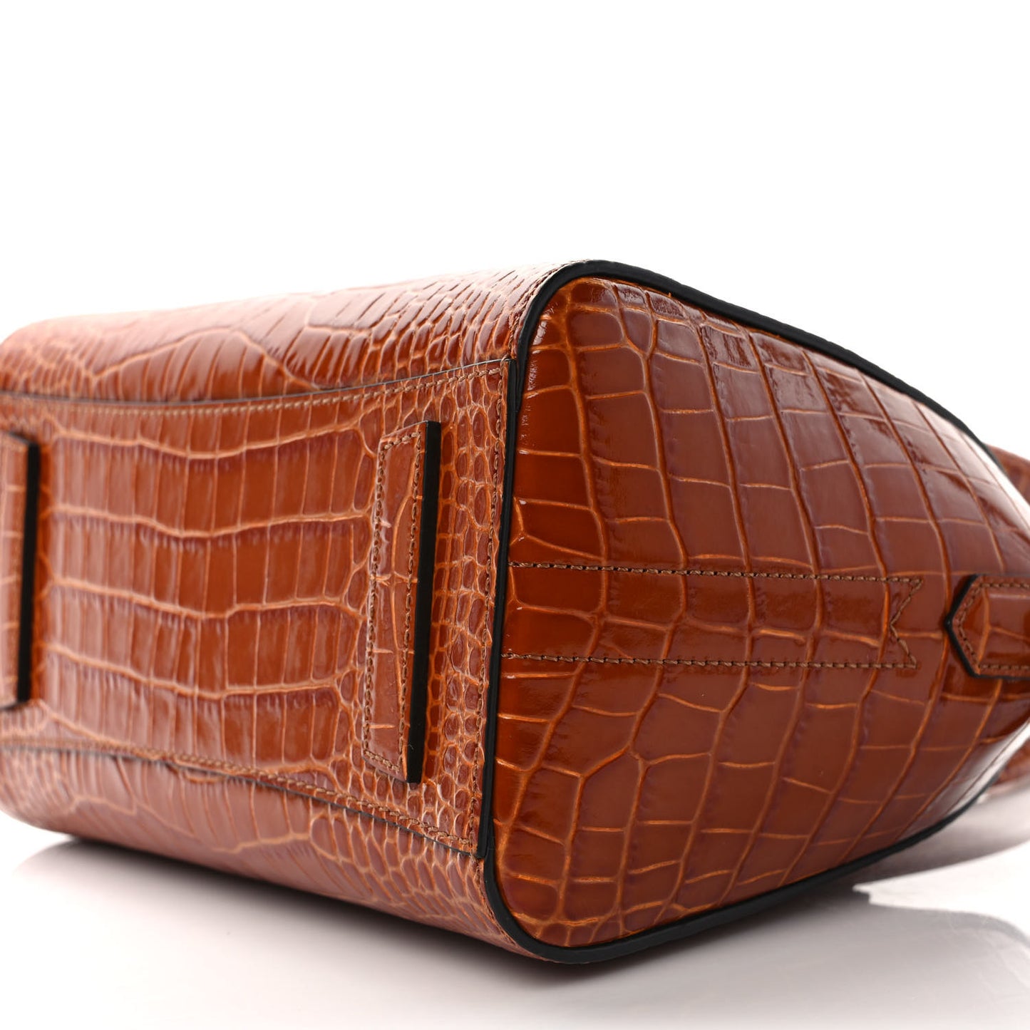 Calfskin Crocodile Embossed Mini Antigona Tan