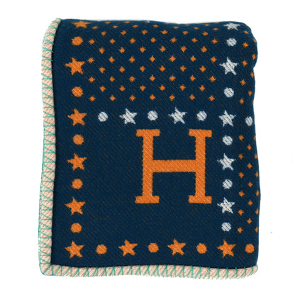 Hermes Wool Cashmere Western And Company Blanket Indigo 1 of 3