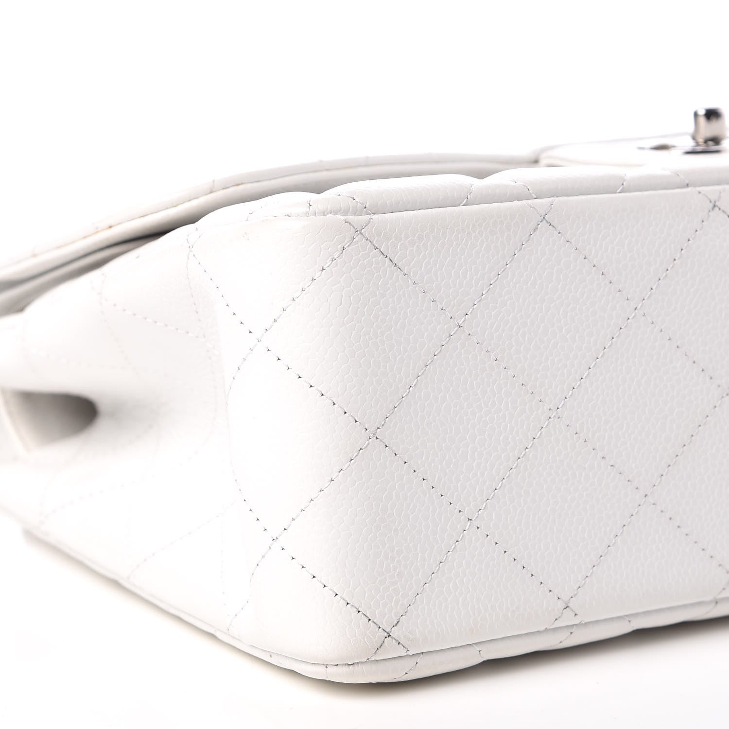 Chanel Caviar Quilted Jumbo Double Flap White 6 of 14