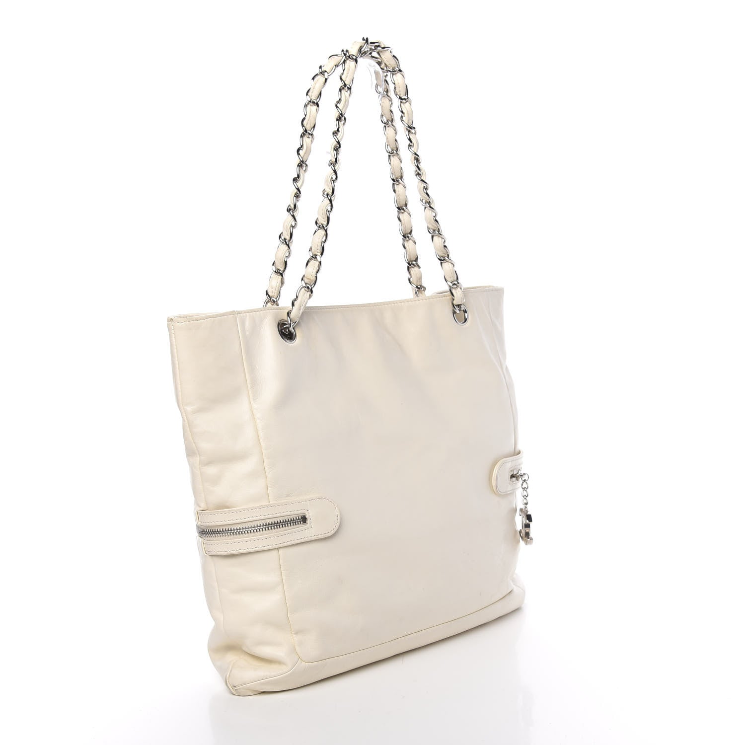 Chanel Calfskin Large Expandable Paris London Tote Bag White 3 of 17