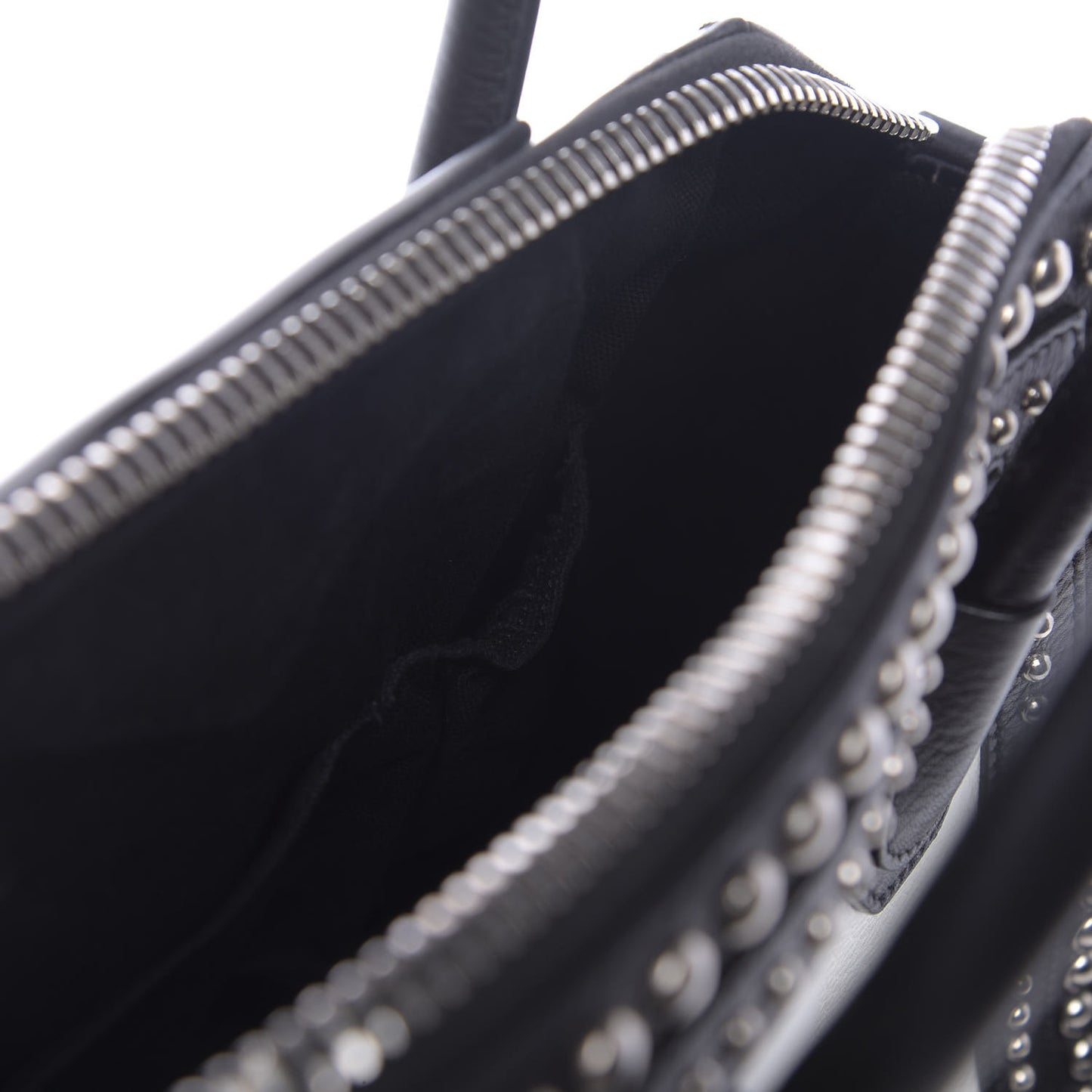 Calfskin Small Studded Bi-Color Antigona Black White