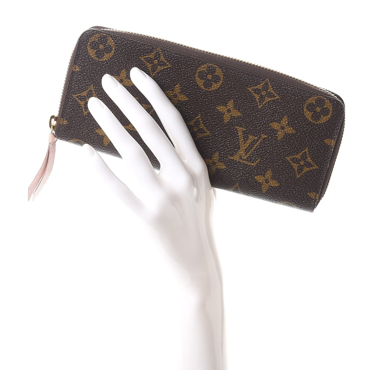 Monogram Clemence Wallet Rose Ballerine