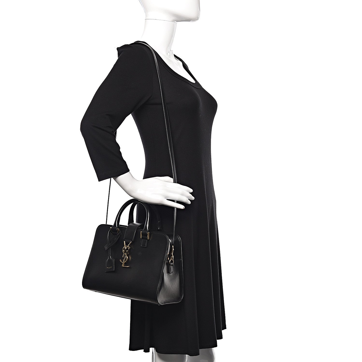 Saint Laurent Calfskin Monogram Baby Cabas Black 2 of 11