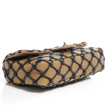 Chanel Calfskin Canebiers Medium Net Flap Dark Gold 4 of 7