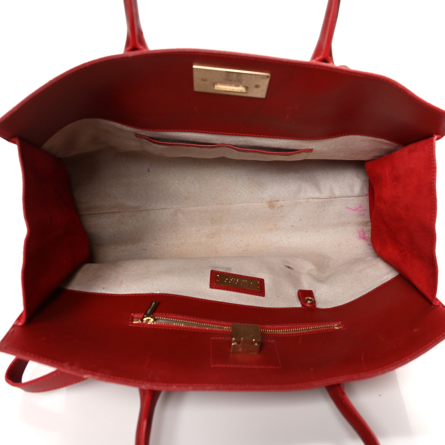 Jimmy Choo Suede Riley Tote Red 4 of 10