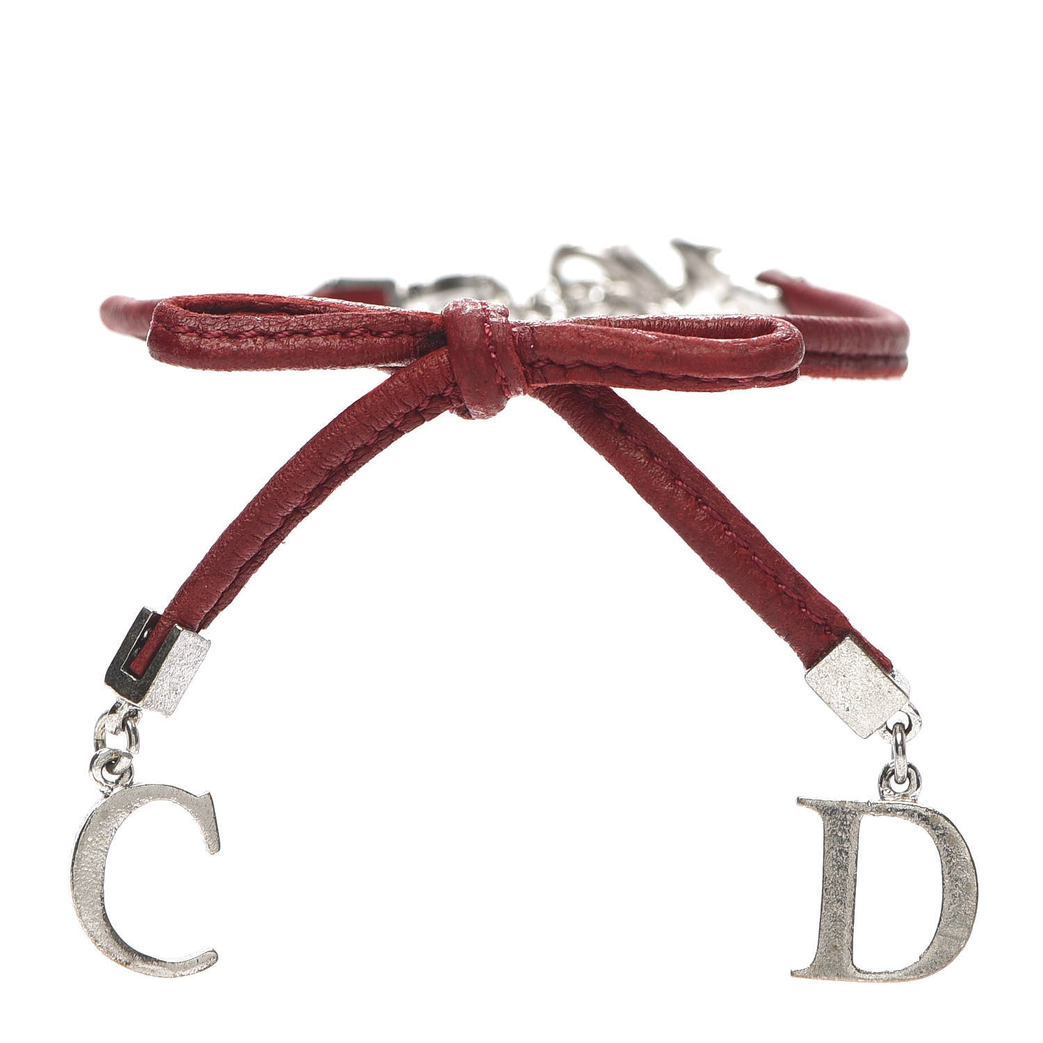 Christian Dior Calfskin CD Logo Bracelet Red 1 of 3