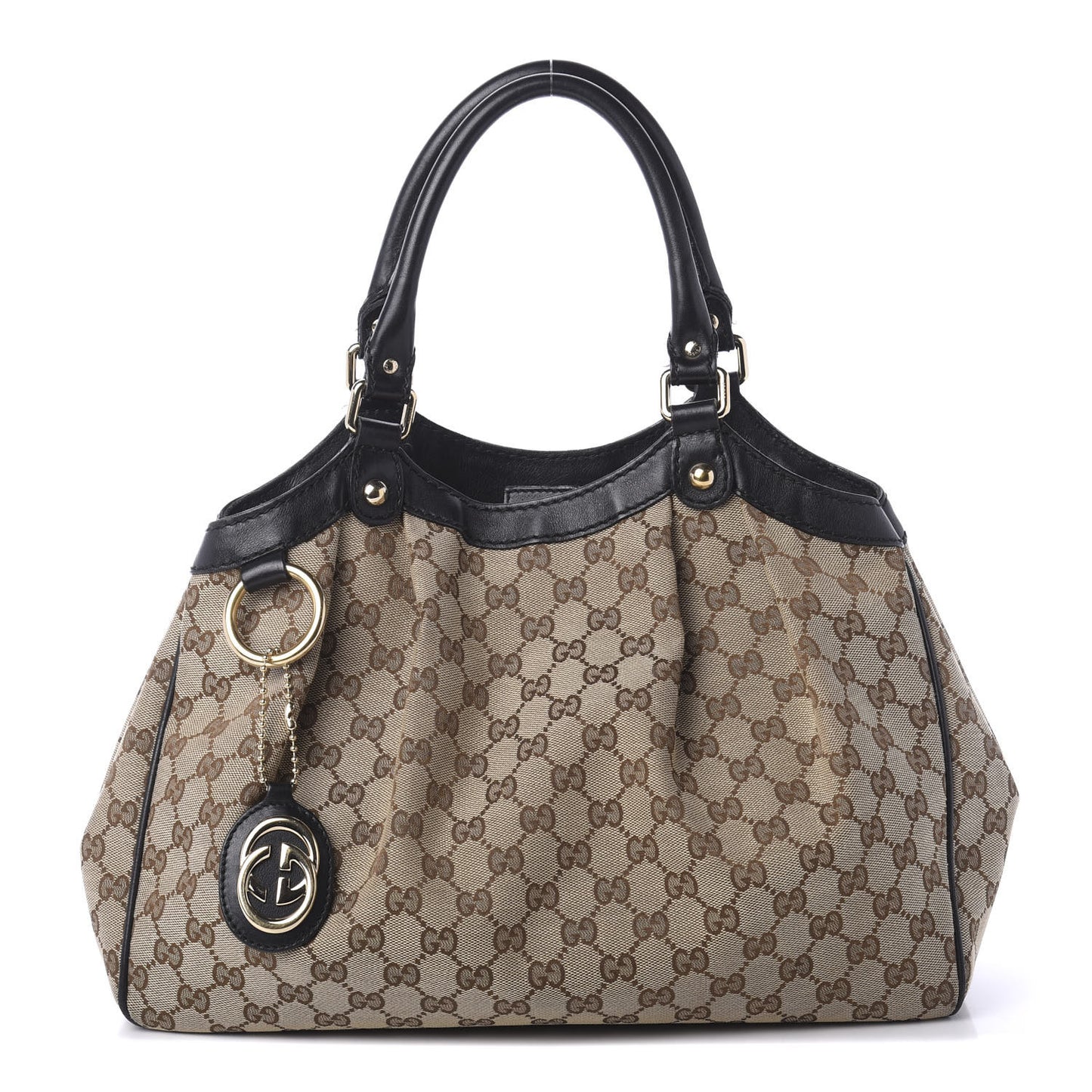 Monogram Medium Sukey Tote Beige Ebony Black