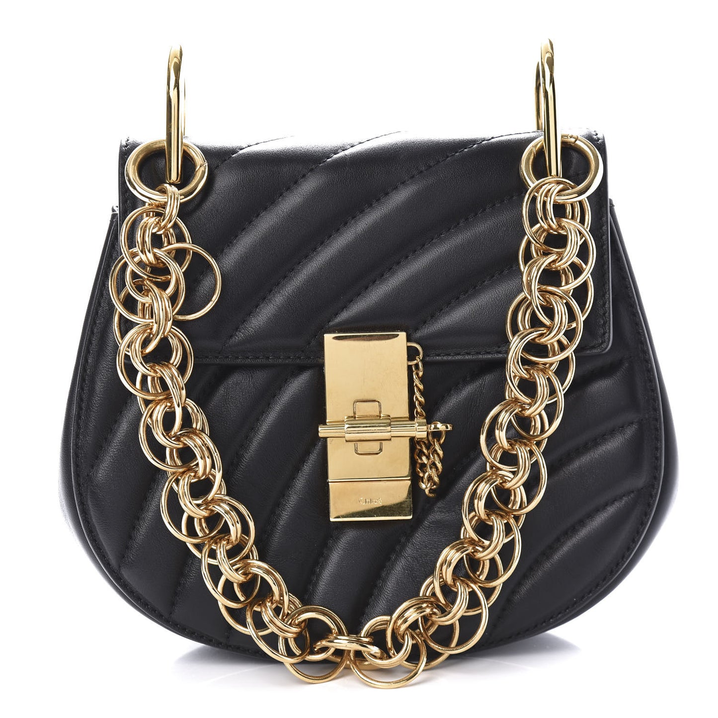 Calfskin Quilted Mini Drew Bijou Shoulder Bag Black